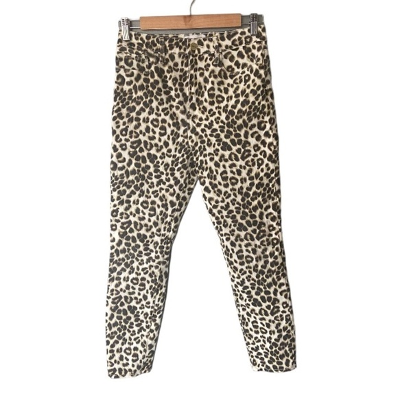 FRAME DENIM Ali Leopard Print High-Rise Cigarette Jeans - Picture 2 of 11
